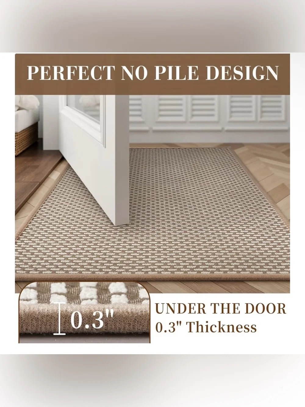 Neutral Beige Patterned Bath Rug - Home Bath 24”x 35”